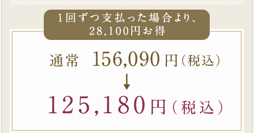 通常 156,090円（税込）→125,180円（税込）